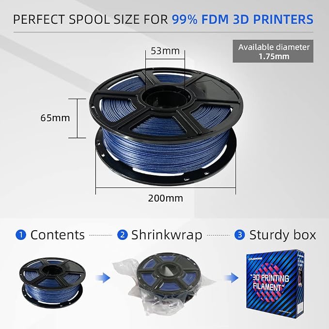 FLASHFORGE PLA Filament 1.75mm Galaxy Blue, 3D Printer Filament - Image 6