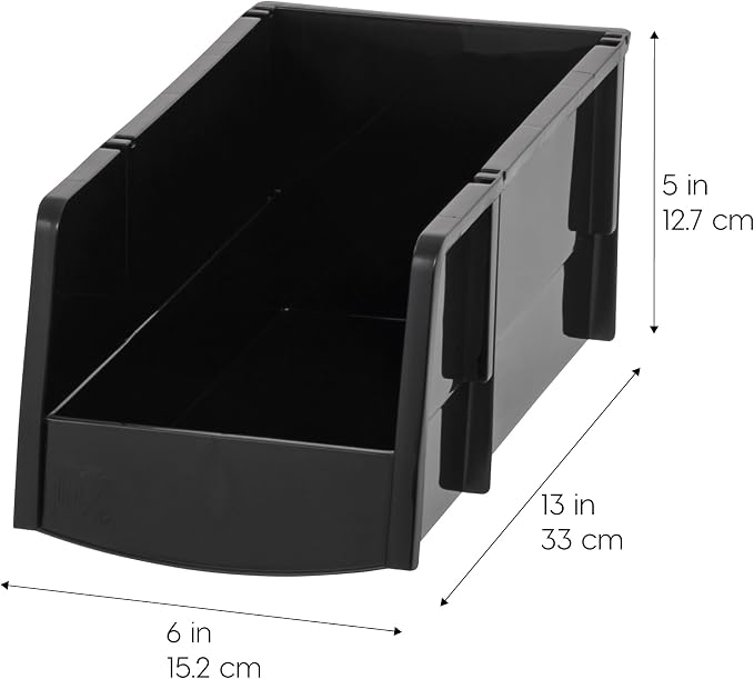 IRIS USA Plastic Shelf Bins Stackable Open Front Storage Bins Plastic Hanging - Image 2