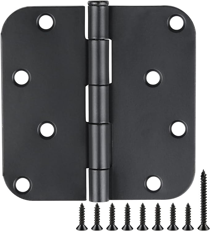 4 in x 4" Black Door Hinges 12 Pack Matte Black Door Hinges 4 Inch Exterior by TDCHINGES