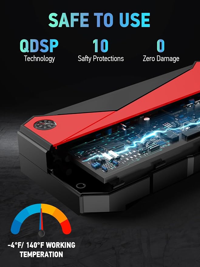 DBPOWER Peak 3000A 18000mAh Portable Car Jump Starter Battery Booster - Image 7