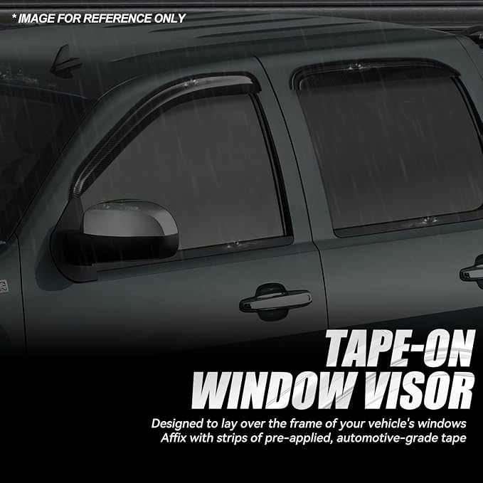 Auto Dynasty 4Pcs Carbon Fiber Pattern Window Visors Compatible - Image 3
