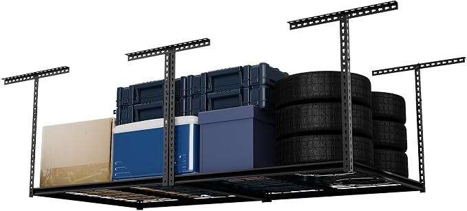 The Atlas Pro 4 x 8 ft Overhead Garage Storage Rack, Ultra Duty 1250lbs Weight by Shuntong