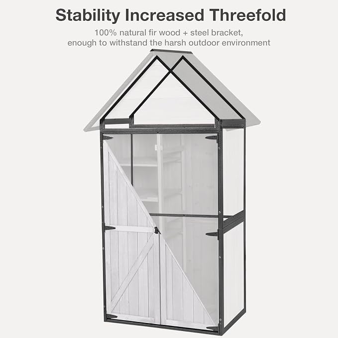Outdoor Storage Shed with Floor and Waterproof Roof - Image 3
