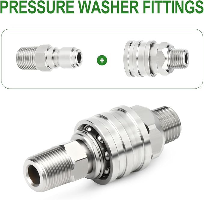 TAISHER 12PCS 304 Stainless Steel Pressure Washer Adapter Kit, Quick Connect - Image 5