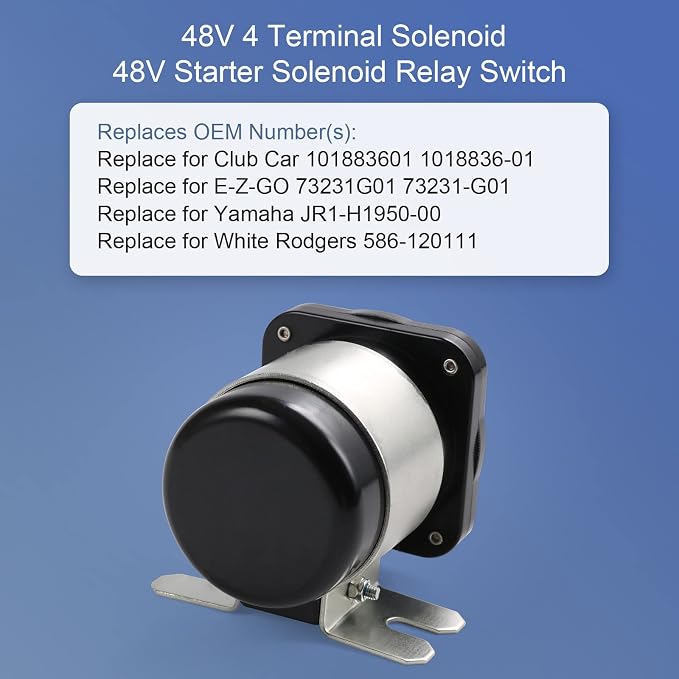 Heavy Duty 48V 4 Terminal Solenoid Heavy Duty 48V Solenoid Relay Switch - Image 2