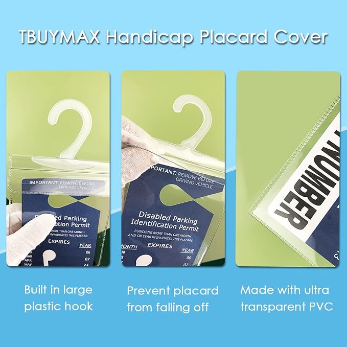 Handicap Placard Holder for Auto, Small Size Ultra Transparent Handicapped - Image 5