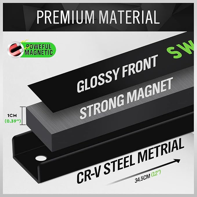 SWANLAKE 12" Magnetic Tool Holder Strip, Metal Tool Magnet Bar - Image 4