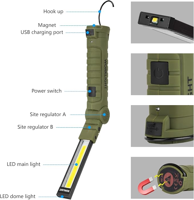 3 Pack Rechargeable LED Work Lights - Image 2