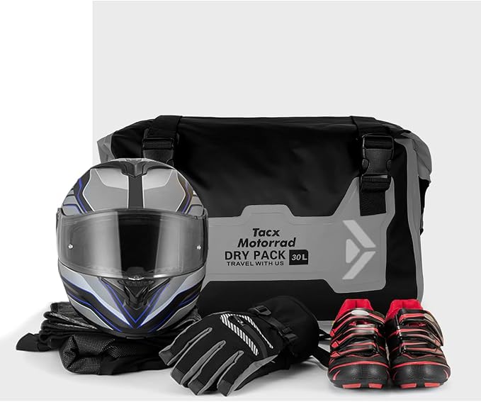 Motorcycle Saddle Bags Tail Bag, 30L Roll-top Waterproof Motor Detachable Side - Image 5