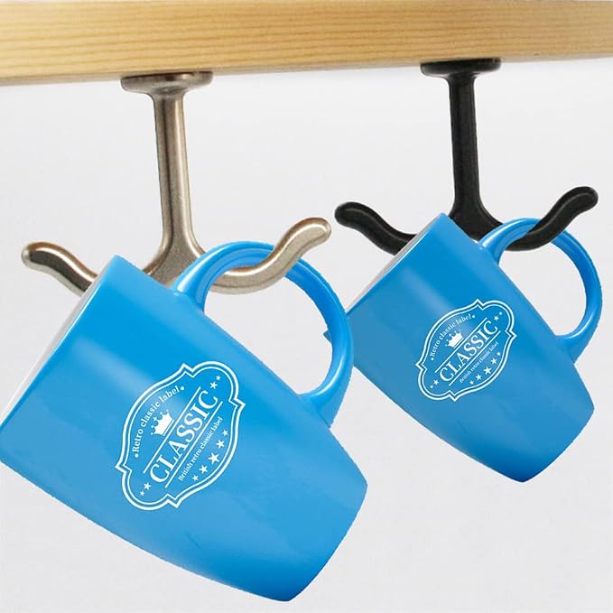 10 Pcs Zinc Alloy Ceiling Double Hook Cabinet Wardrobe Coat Towel Hat Hook - Image 5