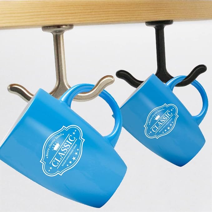 10 Pcs Zinc Alloy Ceiling Double Hook Cabinet Wardrobe Coat Towel Hat Hook - Image 4