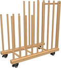 Art Storage Rack with Handle&Caster Wheels, Wooden Art Canvas Storage Stand by Unknown