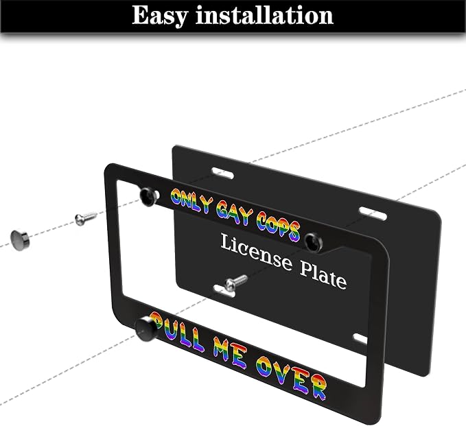 License Plate Frames Black and White Automotive Exterior Accessories Only Gay - Image 7