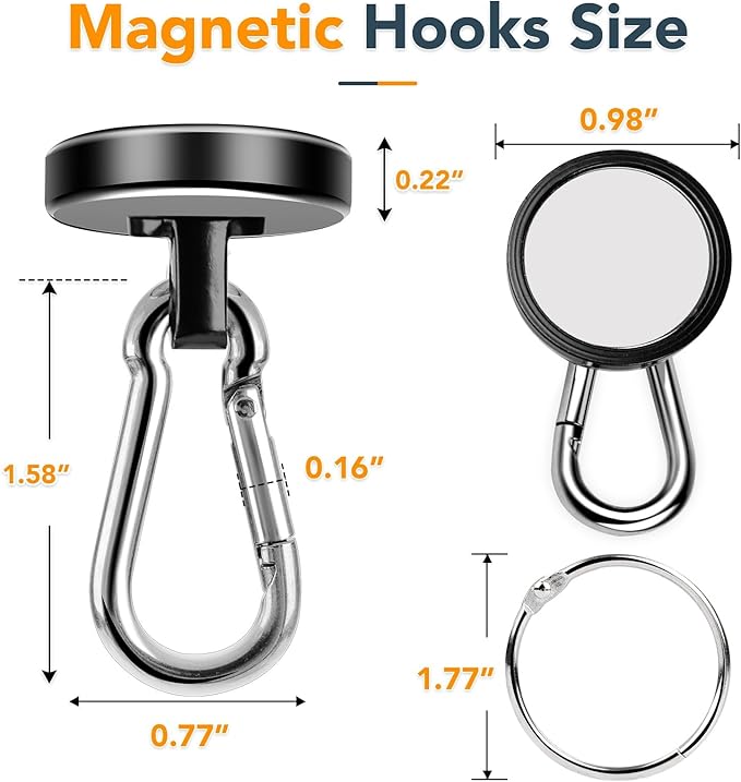 MIKEDE Strong Magnetic Hooks, 70LBS Magnetic Hooks Heavy Duty - Image 2
