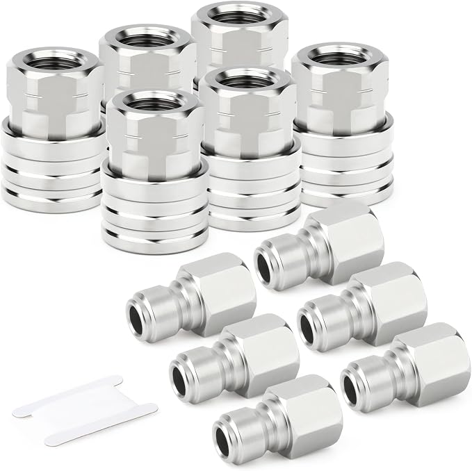 TAISHER 12PCS 304 Stainless Steel Pressure Washer Adapter Kit, Quick Connect by TAISHER