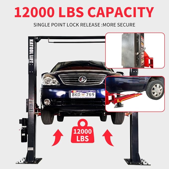 4.0HP 12000lbs Single Point Lock 2 Post Lift 220V AM120SD Car Lift Auto Lift - Image 2