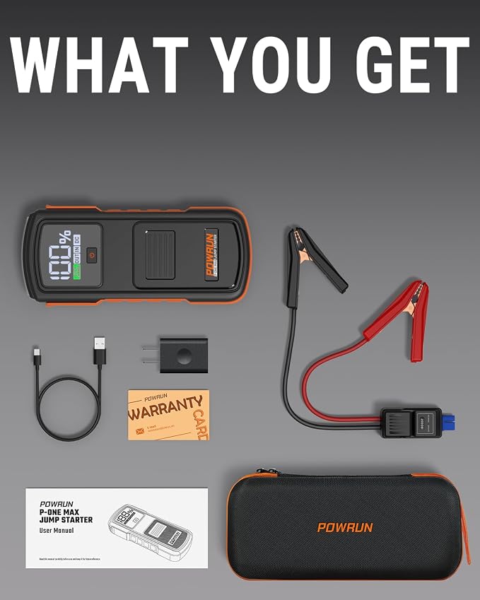 Powrun P-ONE MAX Jump Starter, 4000A Portable Jump Box, Car Jump Starter - Image 8
