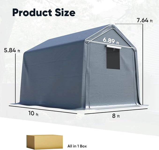 Quictent Heavy Duty 8x10FT Carport Shelter - Image 5