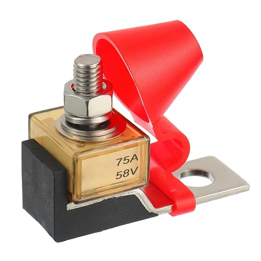 MRBF Terminal Fuse Block 75 AMP Marine Rated Battery Fuse 58V DC Max IP66 by SIGANDG