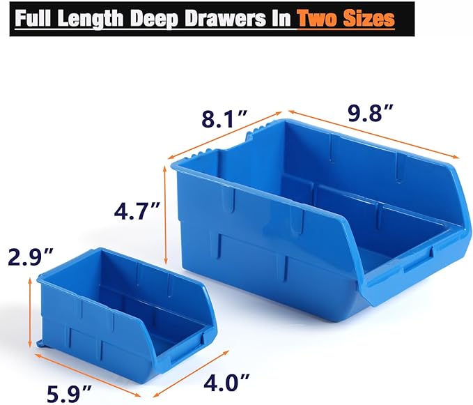Wallmaster Wall Mounted Storage Bins, Wall Storage Bins Parts Rack 10 Bins&3 - Image 3