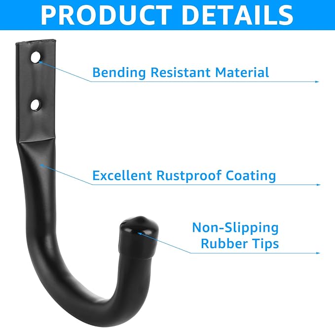 24 Pack Heavy Duty Garage Storage Utility Hooks 3.35" Kayak Wall Hangers Ladder - Image 4