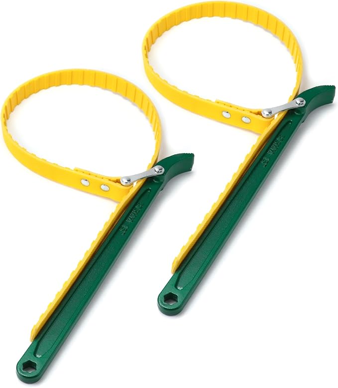 QWORK 15" Belt Strap Wrench, 2 Pack Multi-Purpose Adjustable Strap Oil Filter - Image 7