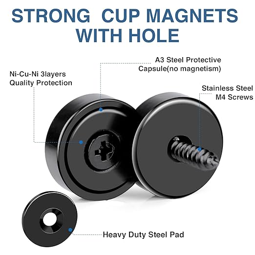 MIKEDE Strong Magnets Heavy Duty, 40LB Strong Rare Earth Magnets, Powerful Pot - Image 4