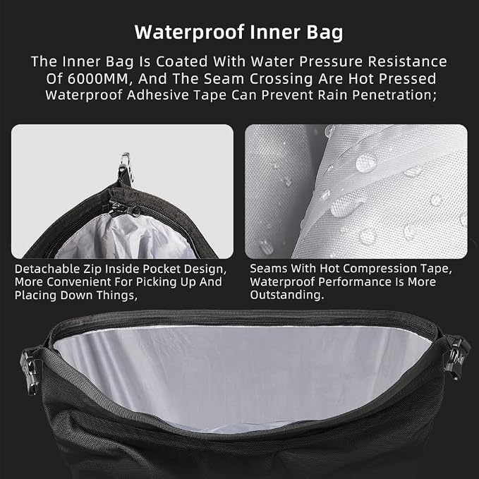 Rhinowalk Motorcycle Saddlebag Waterproof Luggage Bag Quick Release Motorcycle - Image 7
