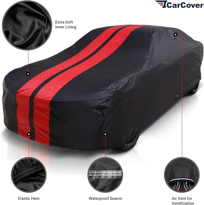 iCarCover Custom Car Cover for 1969-1973 Ford Mustang Waterproof All Weather - Image 2