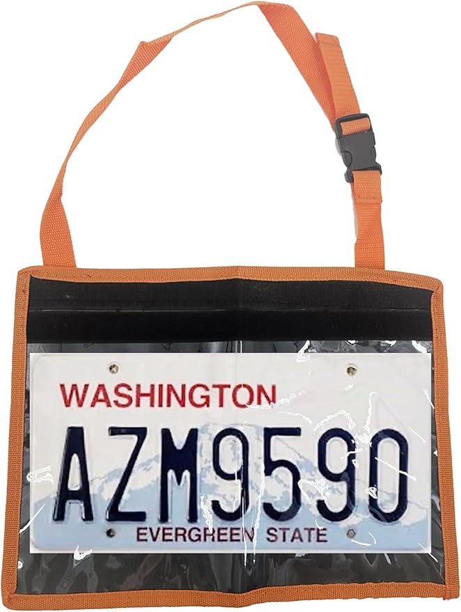License Plate Holder with Hanging Strap, Test Drive Tag Bag, Dealer Plates - Image 4