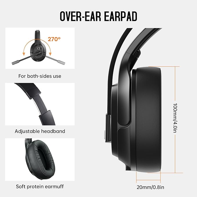 EKSA [Upgrated Trucker Bluetooth Headset - Image 4