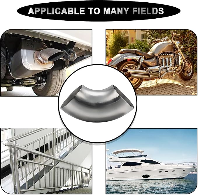 OD 1.5 Inch 90 Degree SS304 Stainless Steel Bend Tube Exhaust Elbow Pipe - Image 6