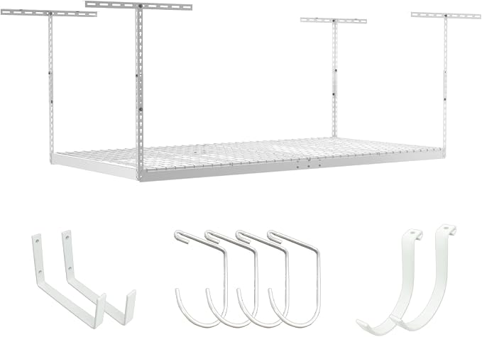 SafeRacks 4 ft x 8 ft Overhead Storage Rack Adjustable 24 in - 45in Height by SafeRacks
