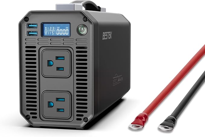 BESTEK Pure Sine Wave Power Inverter - 1000W Car Inverter DC 12V to 110V AC - by BESTEK
