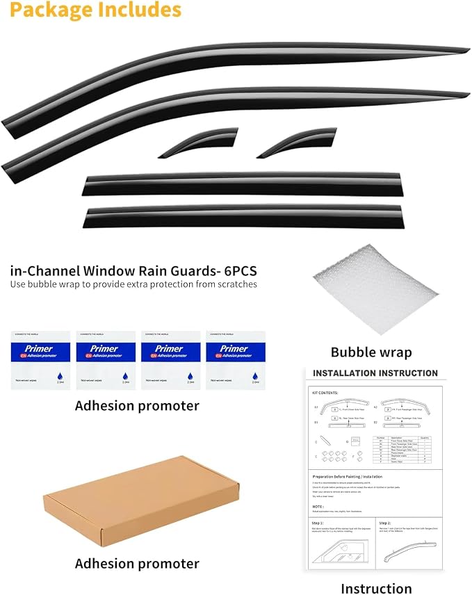 Tape-On Window Rain Guards Fit for Toyota RAV4 2019 2020 2021 2022 2023 2024 - Image 8