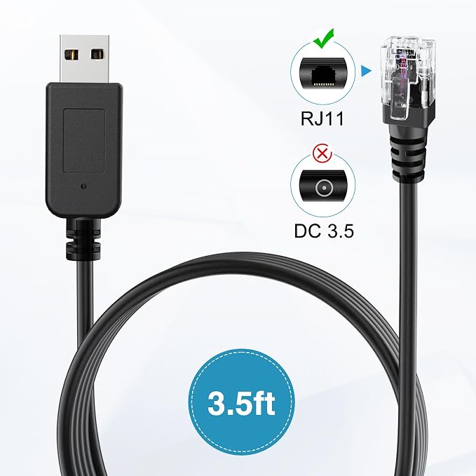 Radar Detector Cable, USB to RJ11 Plug, Replacement Radar Detectors Power Cable - Image 4
