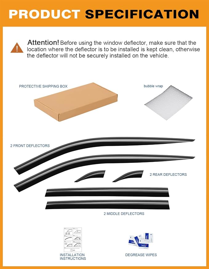 Tape-On Window Rain Guards Fit for Toyota RAV4 2019-2025 Extra Durable Window - Image 8
