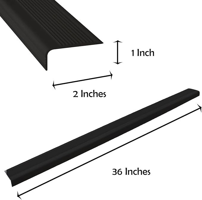 Rubber Bond Stair Edge Protector 36x2x1 inch Anti-Slip Stair Corner Trim Rubber - Image 3