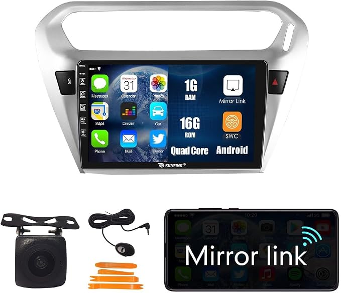 Kunfine Car Android Navigation Stereo GPS Radio Reverse Camera Display 9" IPS by KUNFINE