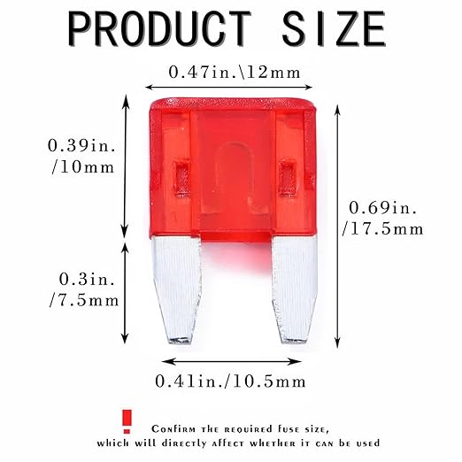 100 Pack Auto Fuses 10AMP APM/ATM 32V Mini Blade Style Fuses 30A Short Circuit - Image 2