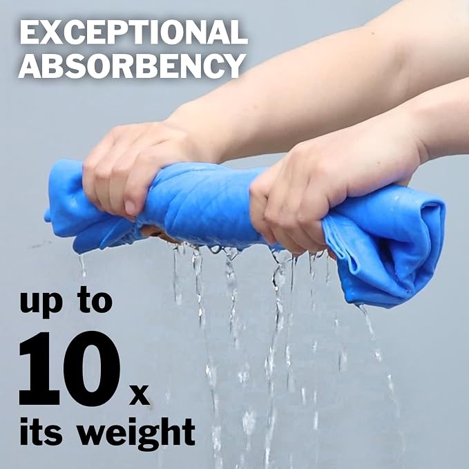 3 Pack Premium XL Shammy Cloth for Car Drying, 34”x25” Chamois Towel for Car - Image 3