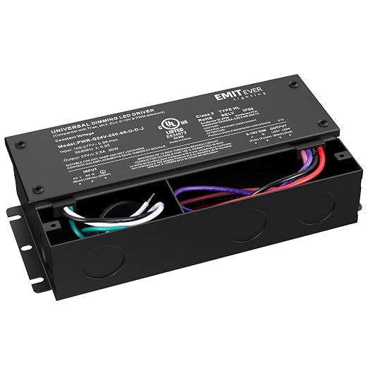EMITEVER 60W Dimmable LED Driver, 24V Triac Dimmable Power Supply, AC to DC - Image 9