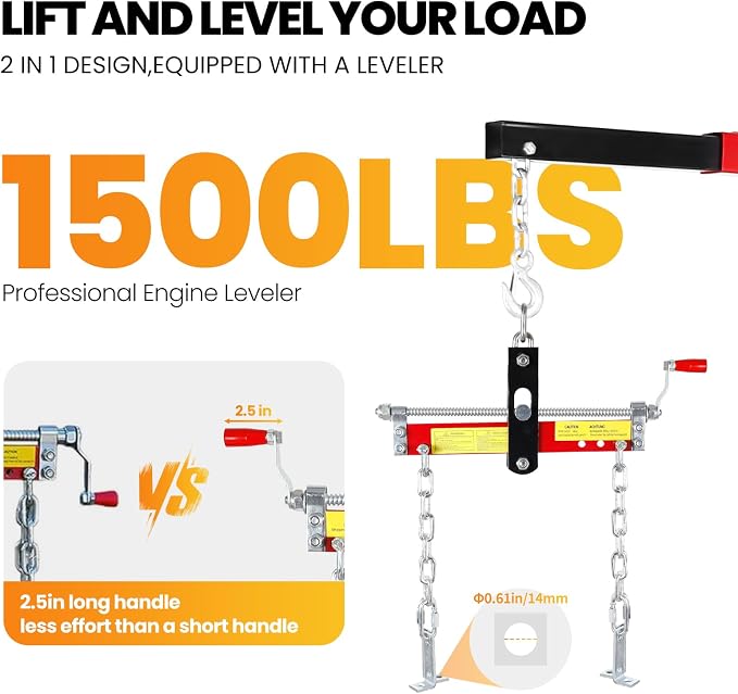 2 Ton Engine Hoist, Folding Cherry Picker Engine Hoist - Image 6