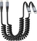 USB C to Lightning Cable 3FT 2Pack, Coiled iPhone Charger Fast Charging by KIYODA