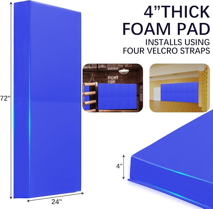 PROGOAL 60"/72" High Gym Wall Padding 2"/4" Thick Foam Basketball Court Wall - Image 5