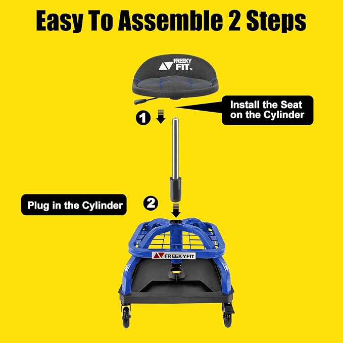 Rolling Shop Stool with Wheels, Garage Work Mechanic Stool with Backrest - Image 6