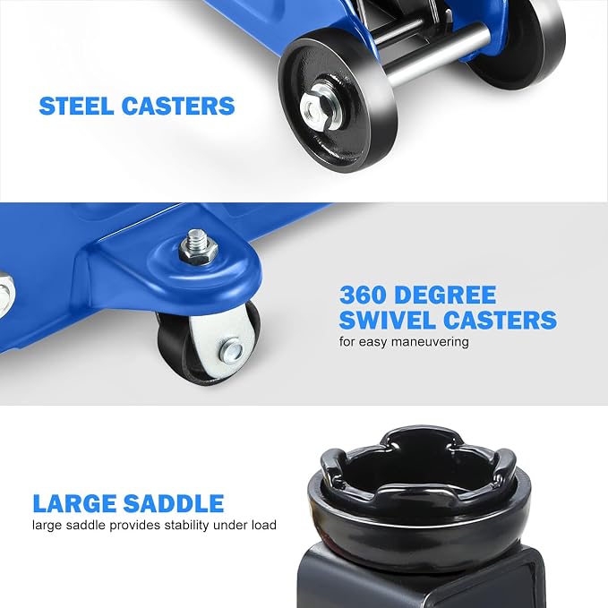 DNA MOTORING Low Profile Hydraulic Trolley Service/Floor Jack, 1.5 Ton Capacity - Image 4