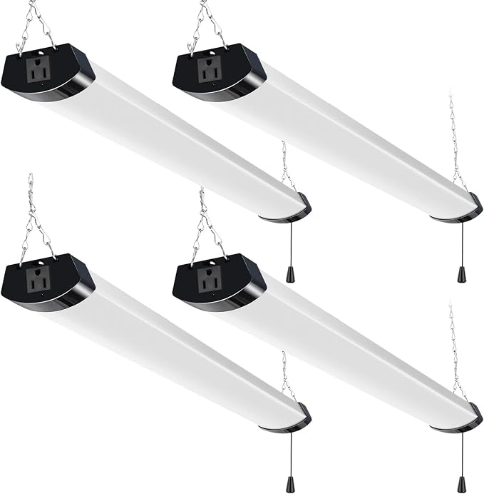 hykolity 120W LED Shop Light Linkable, 5000K 4FT Black Utility Shop Lights by hykolity