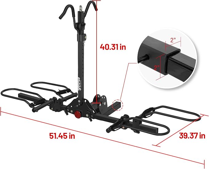 Young 200 lbs. 2 Bike Rack Hitch Mount Platform Style - Image 8