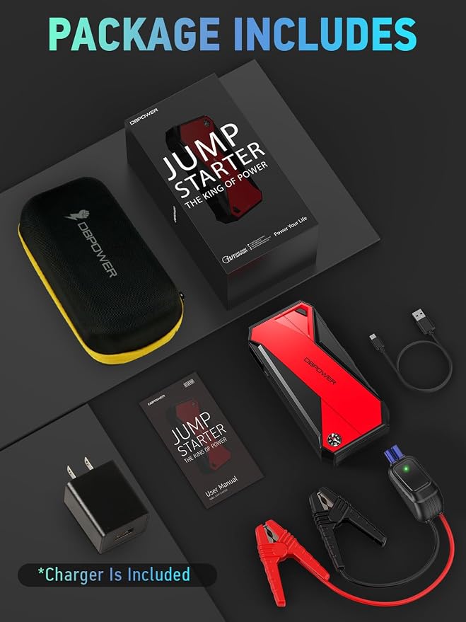 DBPOWER Peak 3000A 18000mAh Portable Car Jump Starter Battery Booster - Image 8